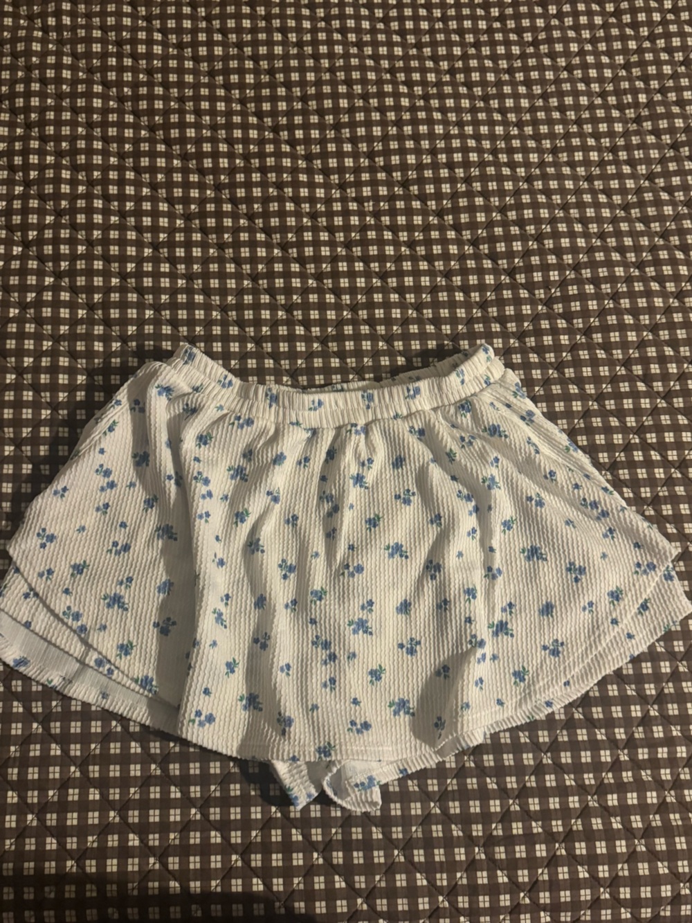 Peach Love California White Skort with Blue Floral Print